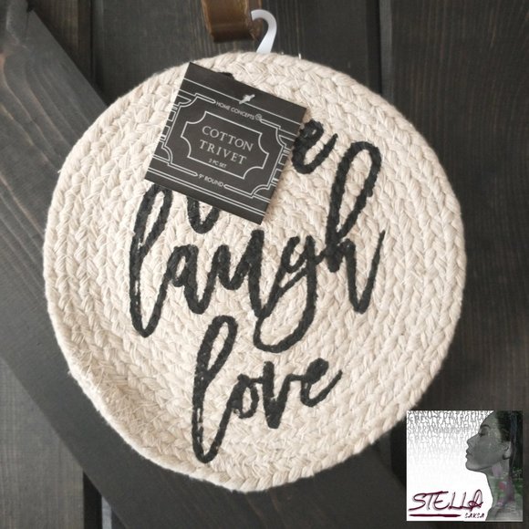 🍒 Home Concepts Live Laugh Love Round Trivet Set - Picture 1 of 3